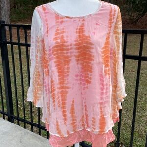 Soft Surroundings Pink and Orange Women's Blouse